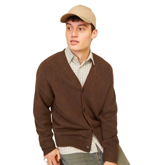Jack & Jones Warm Medium Brown Knitted Cardigan, Men's Size Medium, NWT - Picture 2 of 10